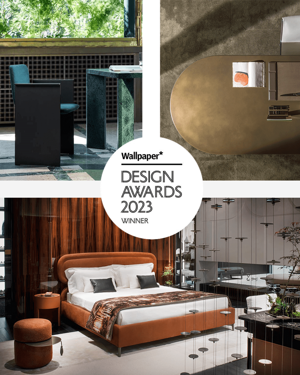 wallpaper design Awards cassina Flutz chair giorgetti vibe bed molteni&c blevio table